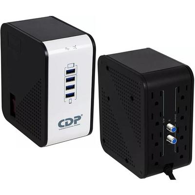 REGULADOR CDP 1000VA R2CU-AVR1008, 8 SALIDAS, 4 PUERTOS USB