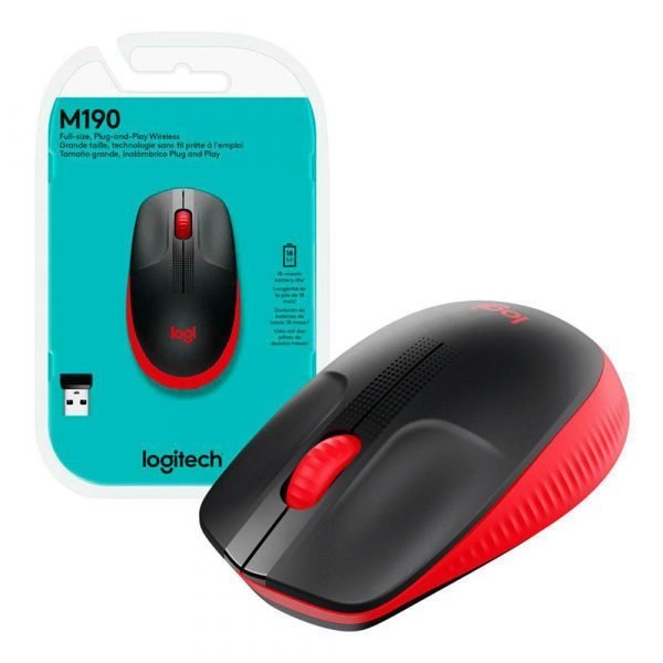 MOUSE LOGITECH M190 INALAMBRICO, RED