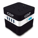 REGULADOR CDP 600VA RU-AVR604, 4 Salidas, 4 Puertos USB